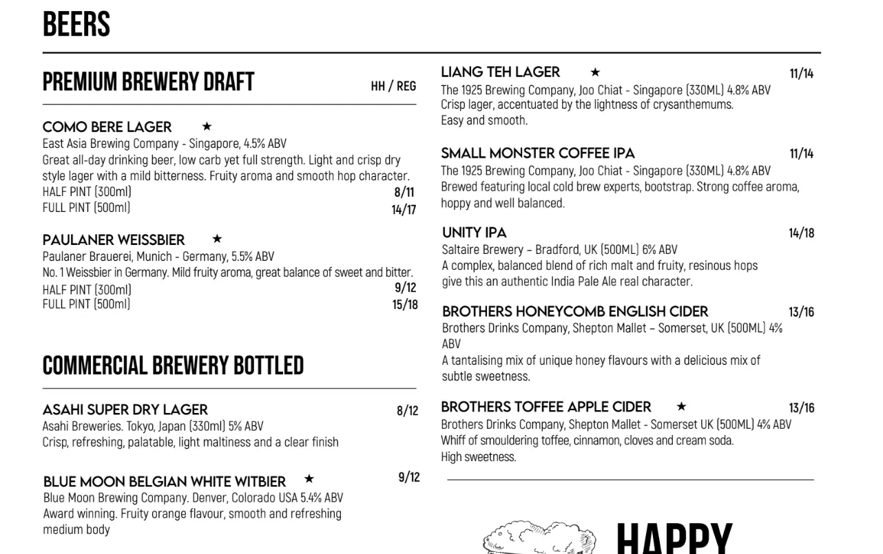 SUPPLY AND DEMAND BEVERAGES MENU PRICES 2024