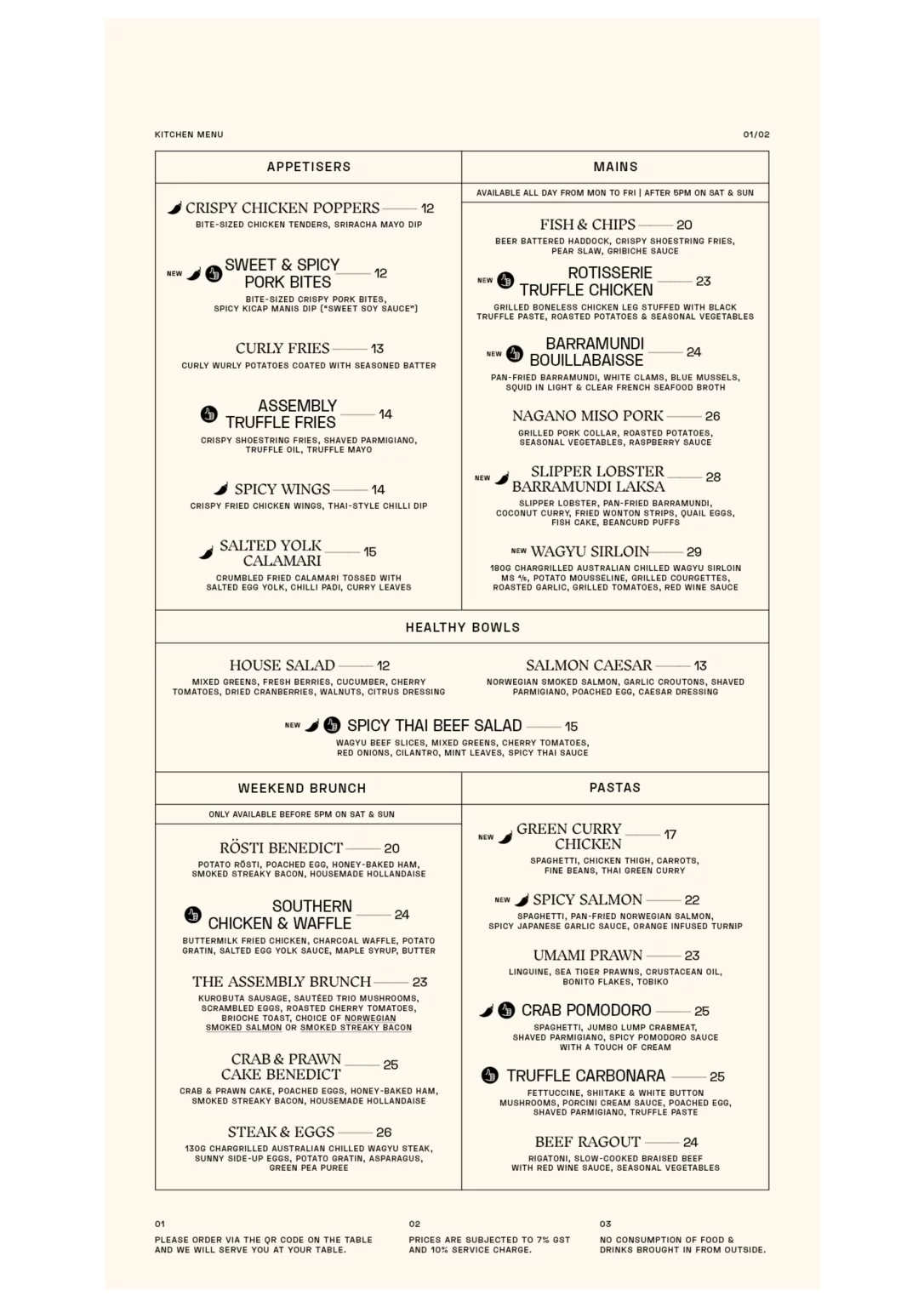 THE ASSEMBLY GROUND APPETIZERS MENU WITH PRICES 2024