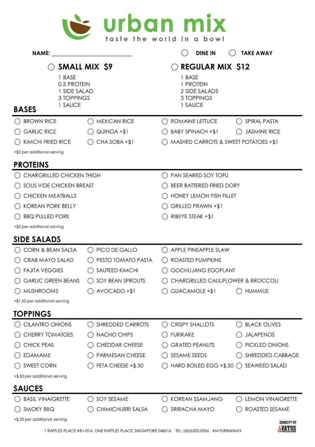 URBAN MIX MENU MENU 2024