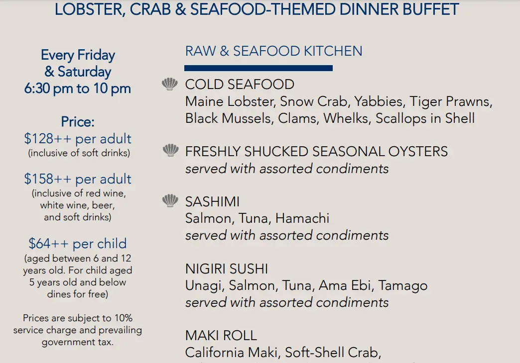 ESTATE SEAFOOD MENU PRICES 2024