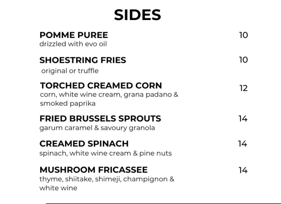 FAT BELLY SIDES MENU PRICES 2024