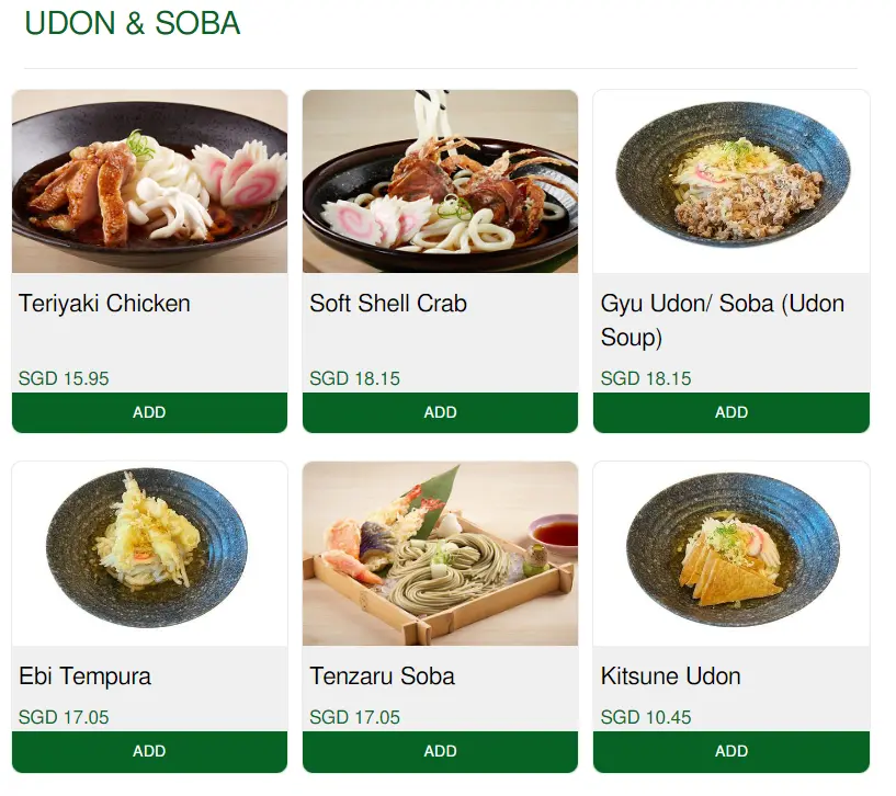 HEI SUSHI UDON & SOBA MENU PRICES 2024