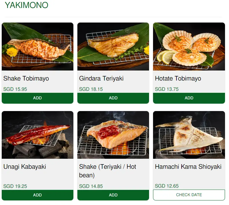 HEI SUSHI YAKIMONO MENU PRICES 2024