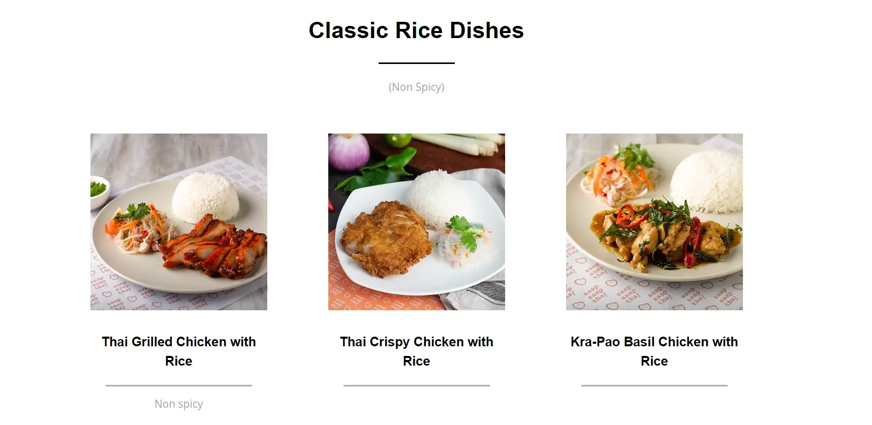 SAAP SAAP THAI CLASSIC RICE DISHES PRICES 2024