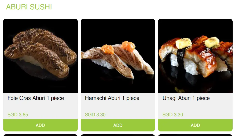 SAKAE SUSHI ABURI SUSHI MENU PRICES 2024