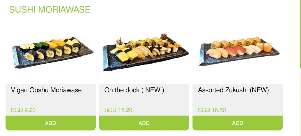 SAKAE SUSHI MORIAWASE MENU PRICES 2024