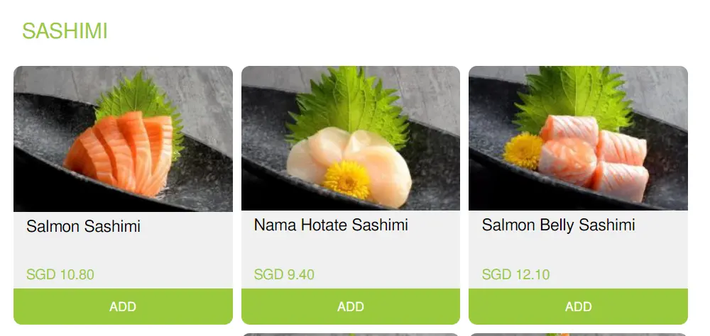 SAKAE SUSHI SASHIMI MENU PRICES 2024