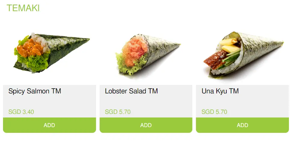 SAKAE SUSHI TEMAKI MENU PRICES 2024