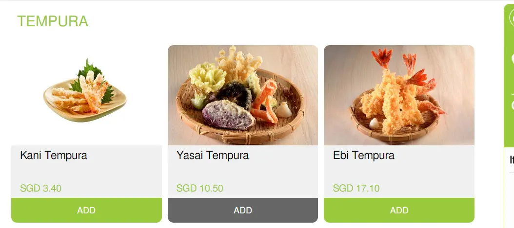 SAKAE SUSHI TEMPURA PRICES 2024