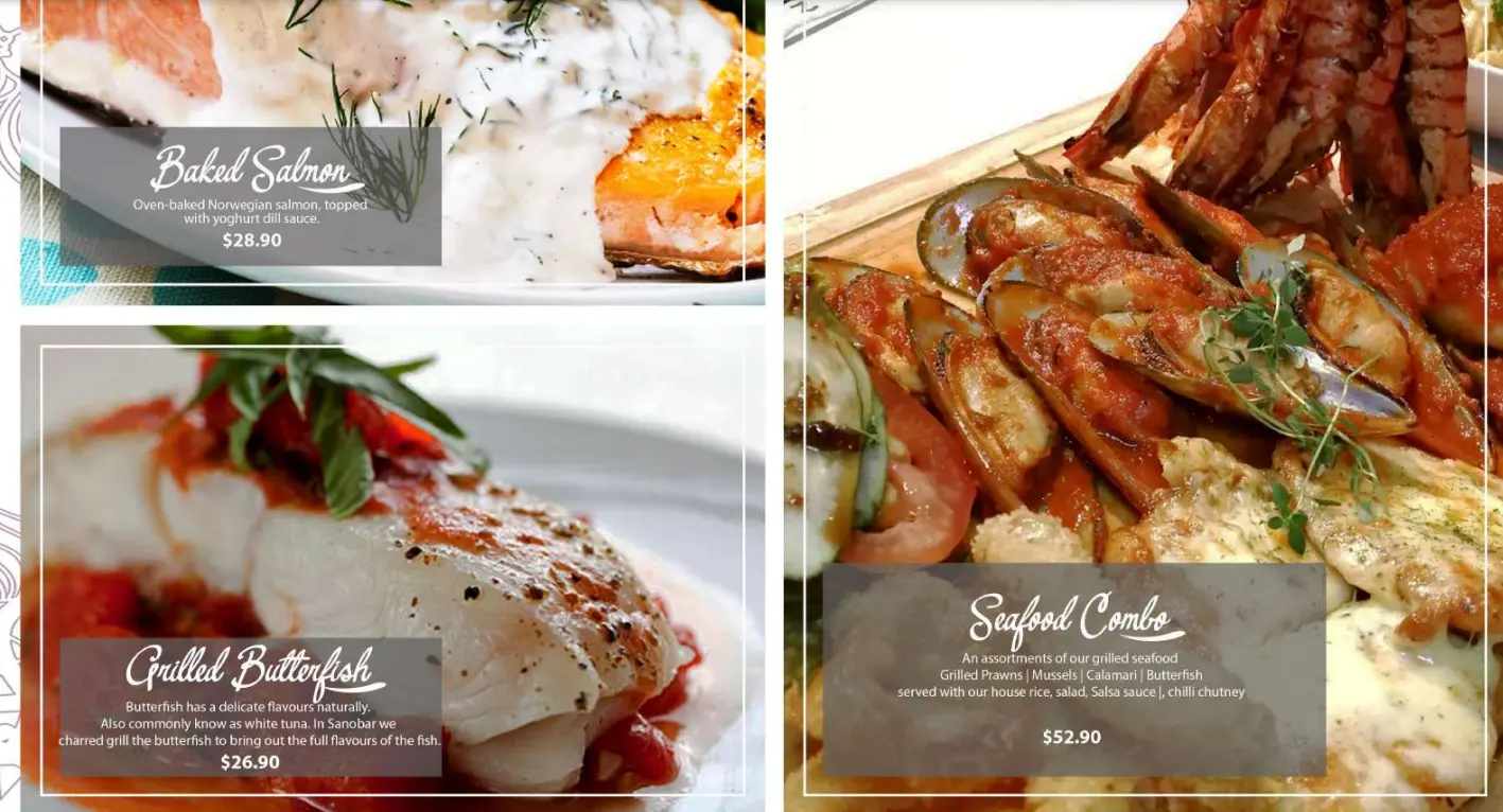 SANOBAR SEAFOOD MENU PRICES 2024