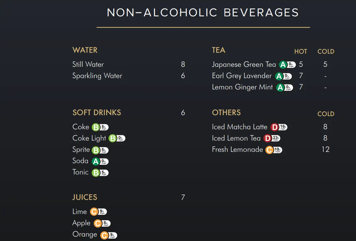 SEN OF JAPAN BEVERAGES MENU PRICES 2024