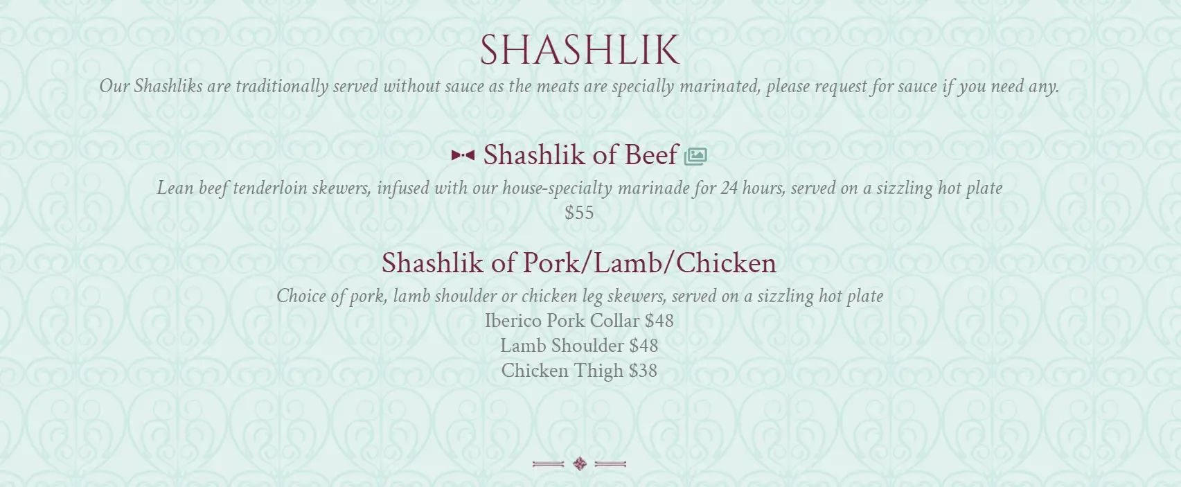 SHASHLIK SHASHLIK MENU PRICES 2024