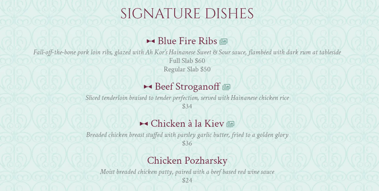 SHASHLIK SIGNATURES MENU PRICES 2024