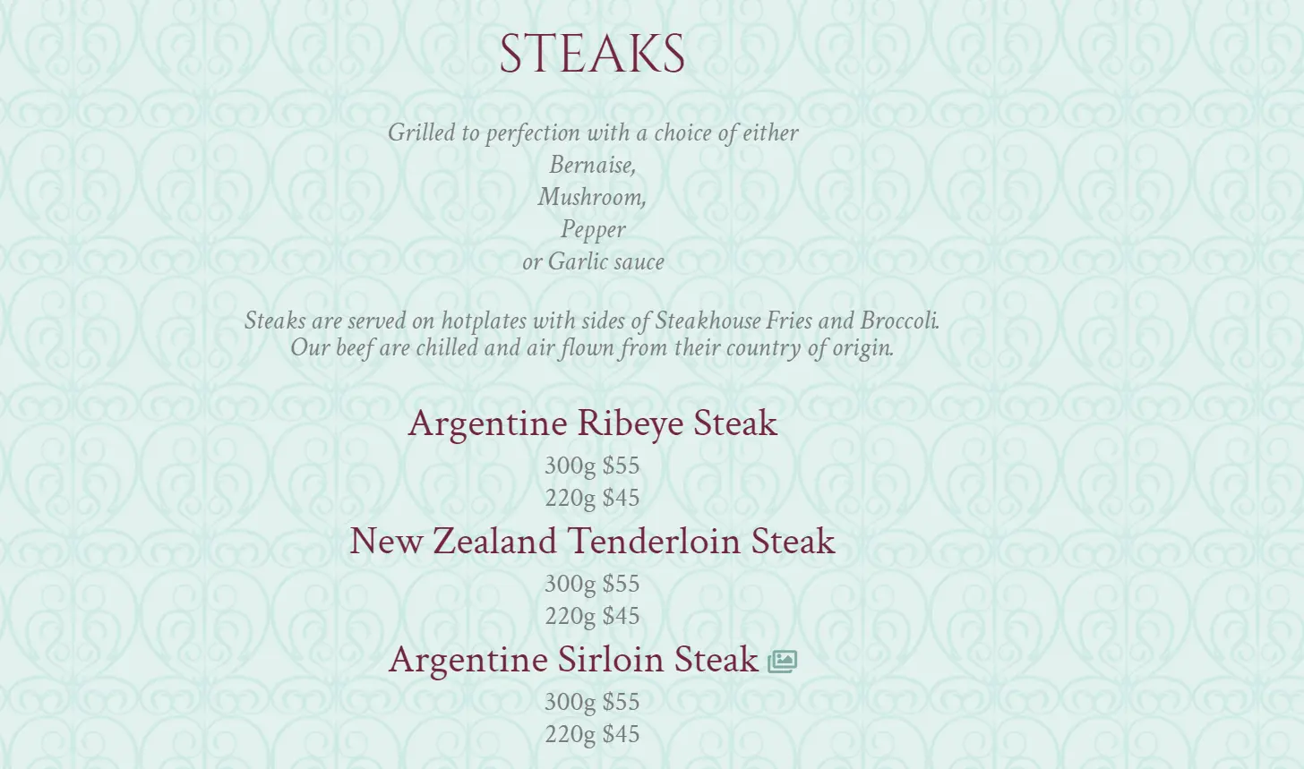 SHASHLIK STEAKS MENU PRICES 2024