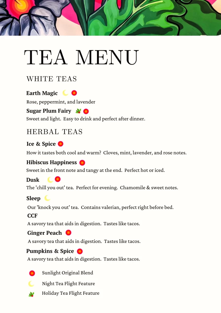 TEA APOTHECARY FRUIT TEA MENU 2024