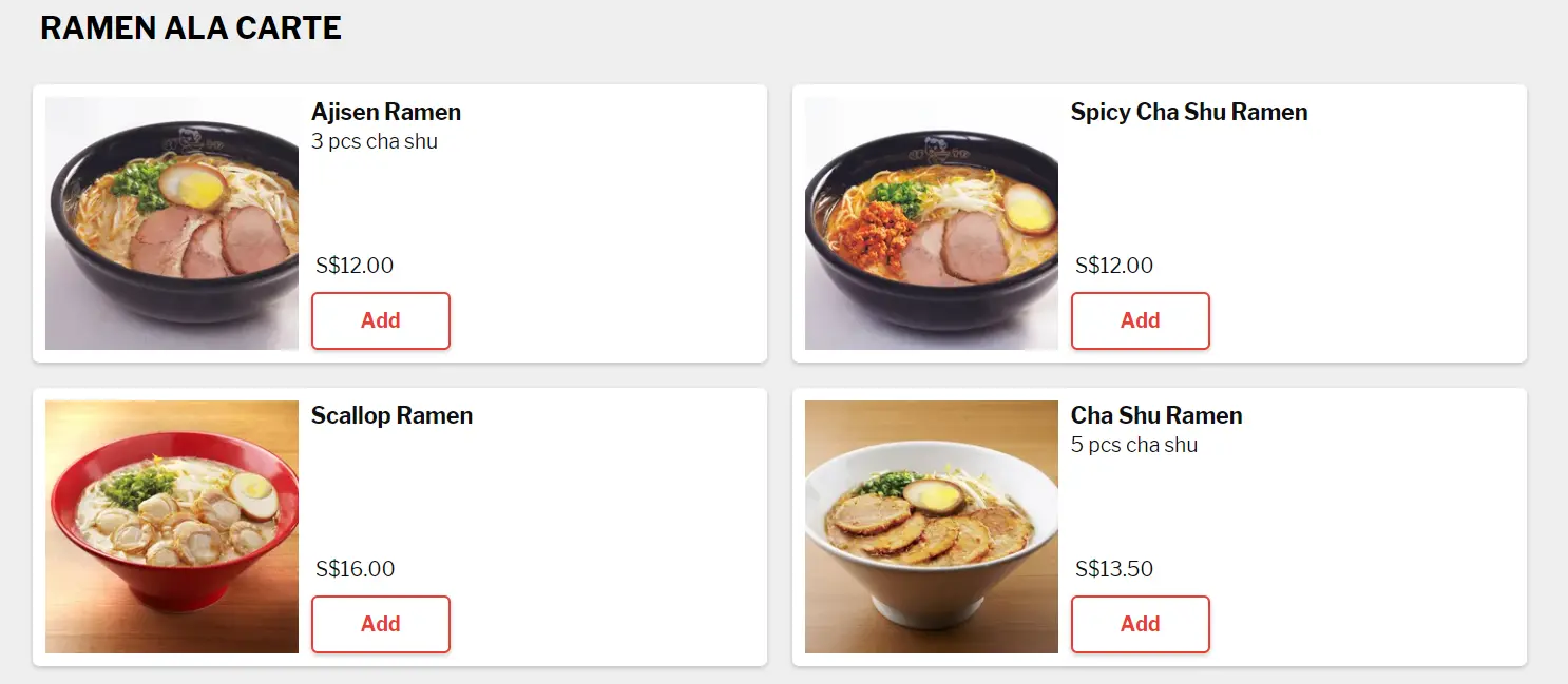 AJISEN RAMEN MENU RAMEN PRICES 2024