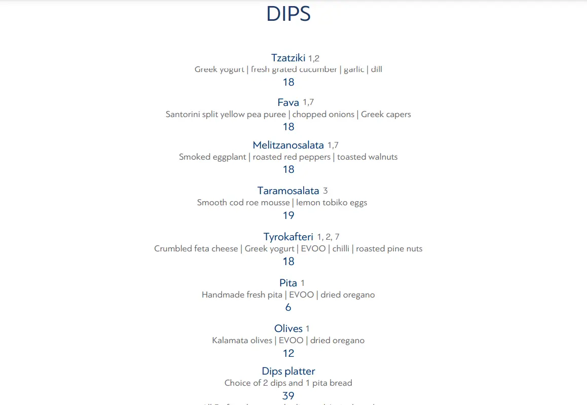 ALATI DIPS MENU WITH PRICES 2024