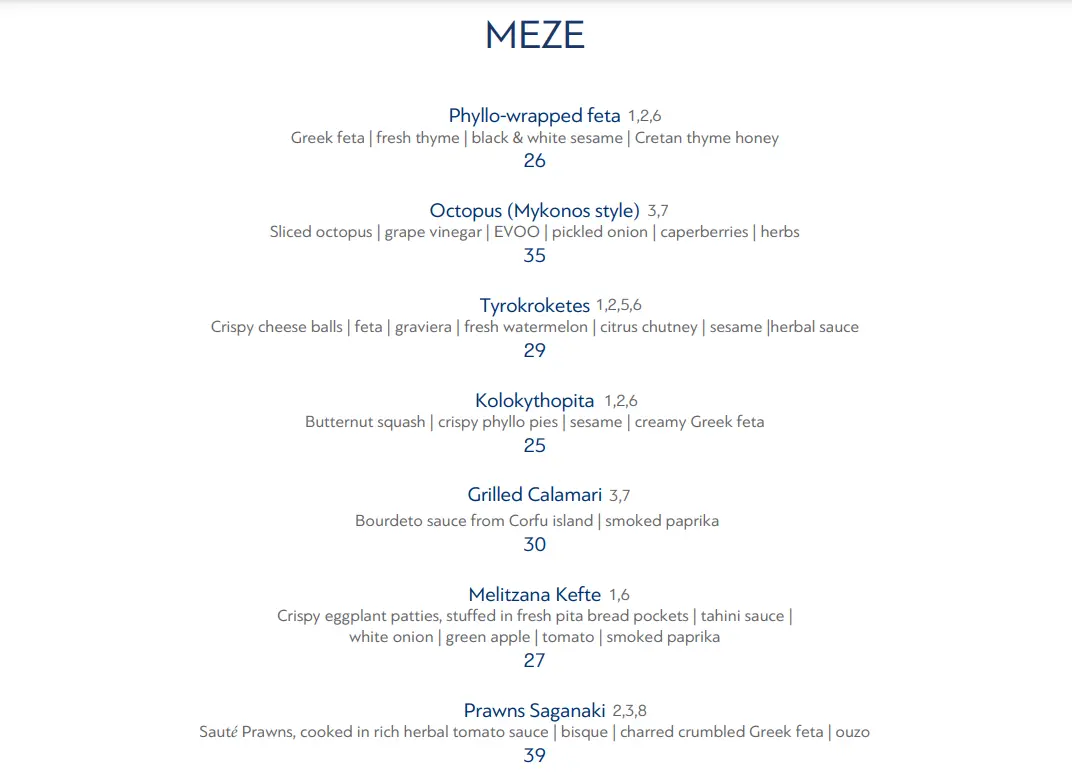 ALATI MEZE MENU PRICES 2024