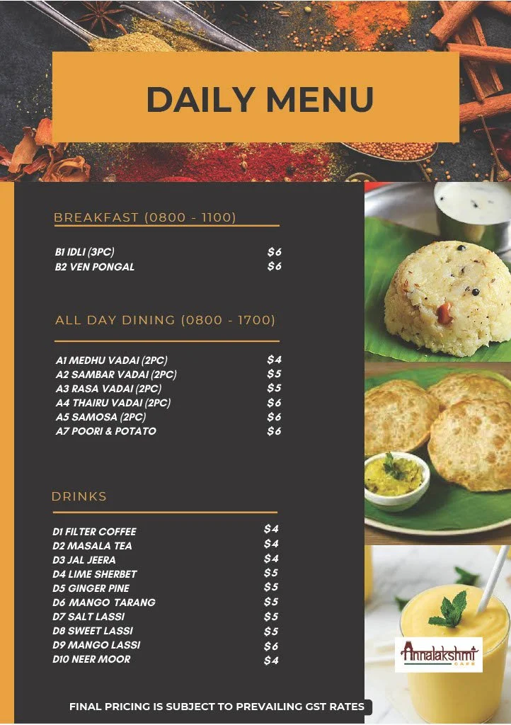 ANNALAKSHMI ALL DAY DINING MENU 2024