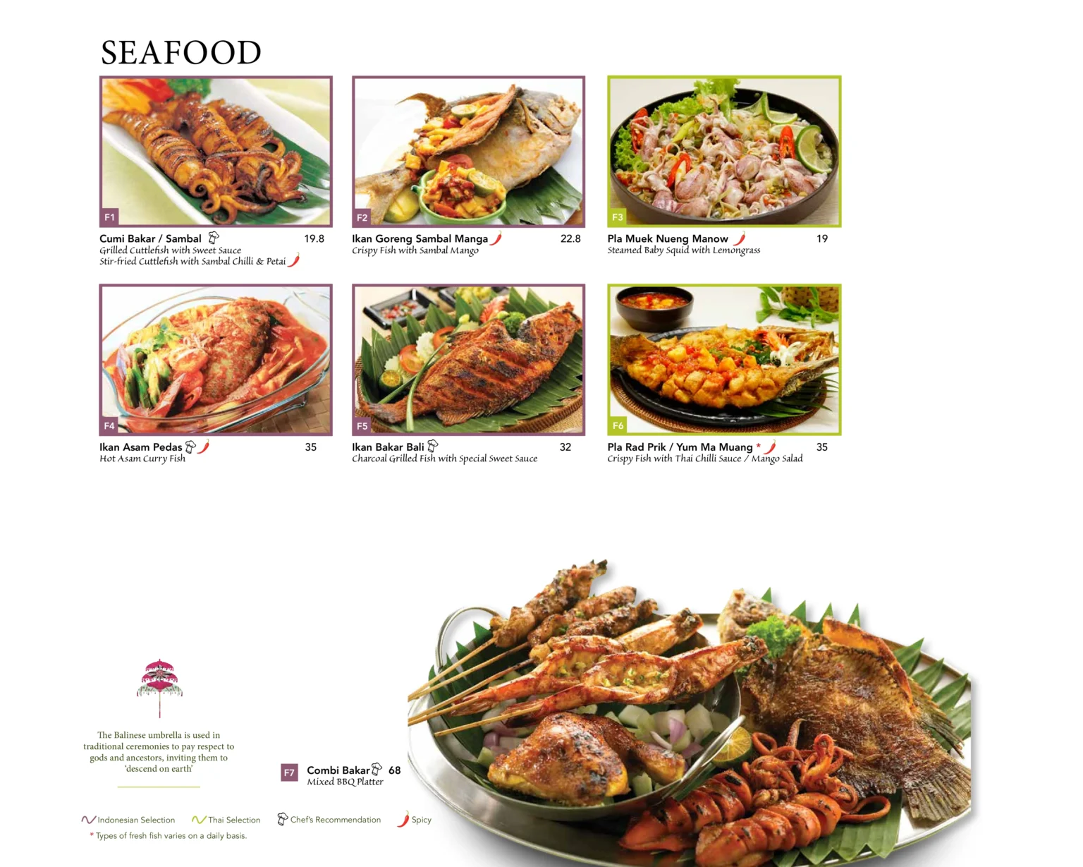 BALI THAI SINGAPORE SEAFOOD MENU PRICES 2024