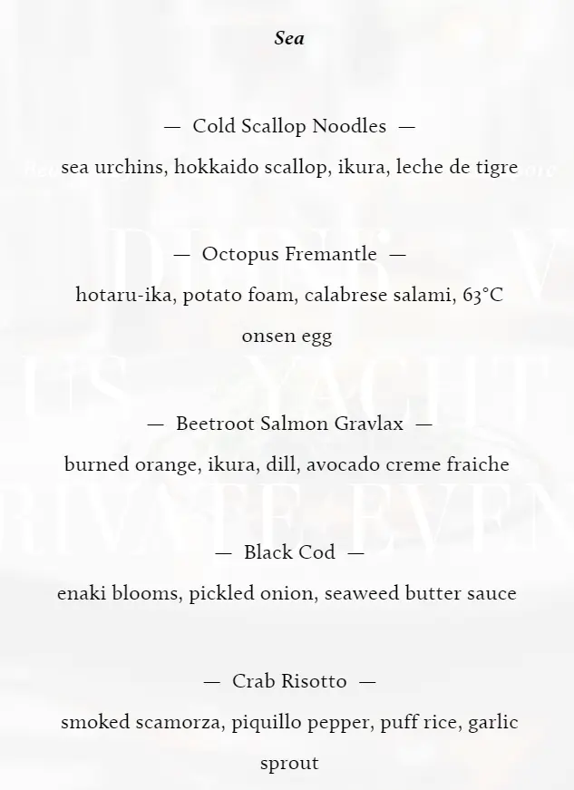 BEURRE SEA MENU PRICES 2024