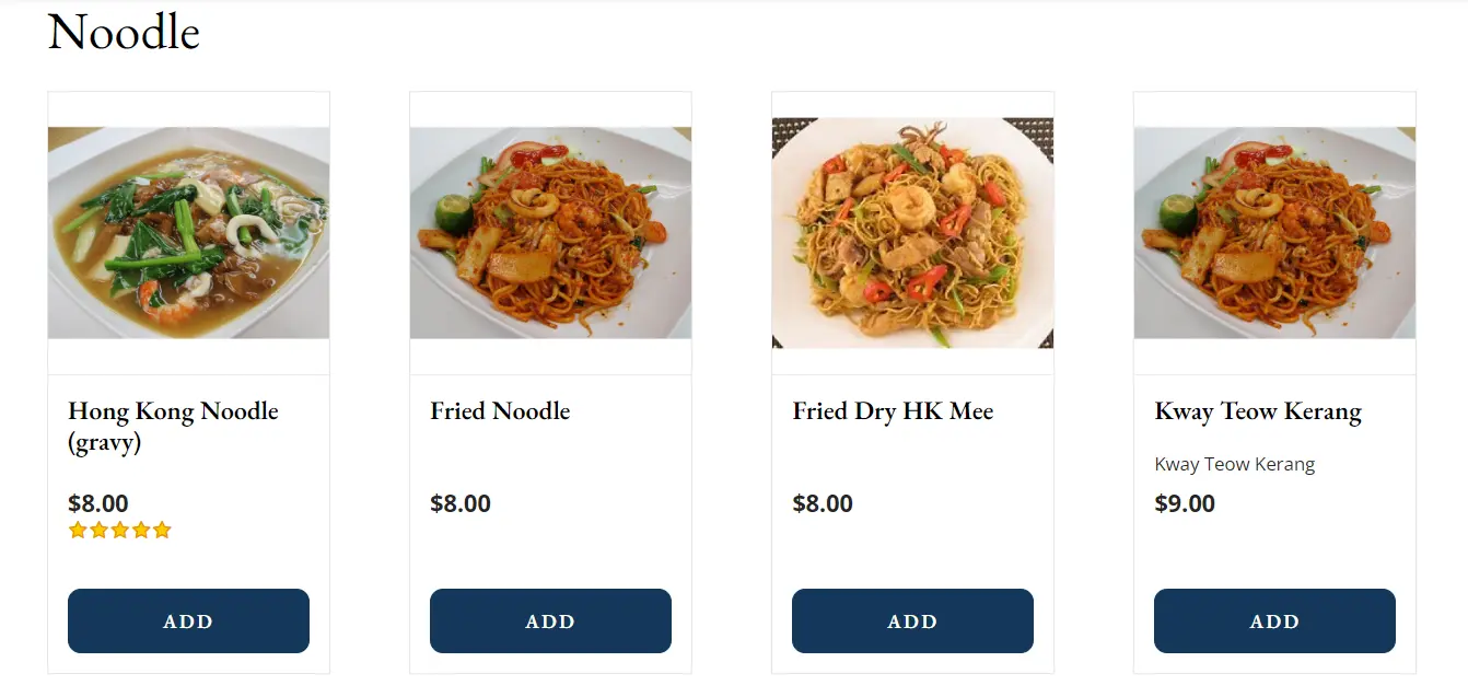 CHAI CHEE FRIED NOODLES MENU PRICES 2024