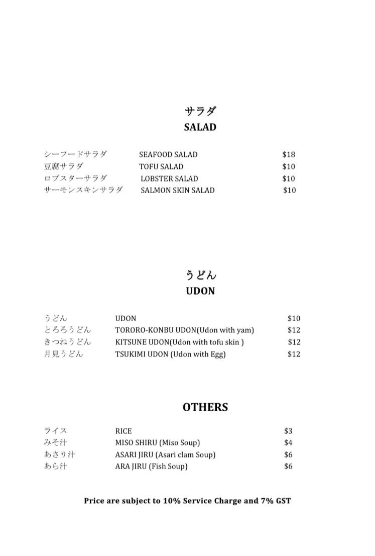 KAN SUSHI SALAD MENU PRICES 2024