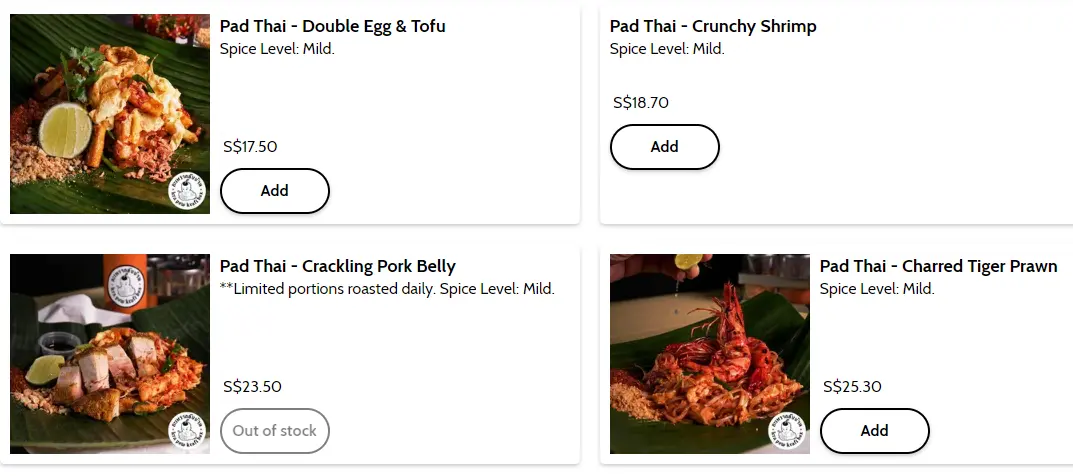 KRAPOW PAD THAI MENU PRICES 2024