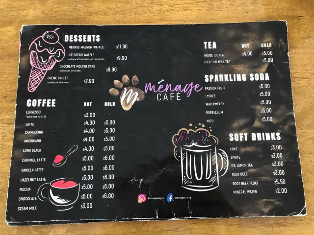 MENAGE CAFE MENU 2024