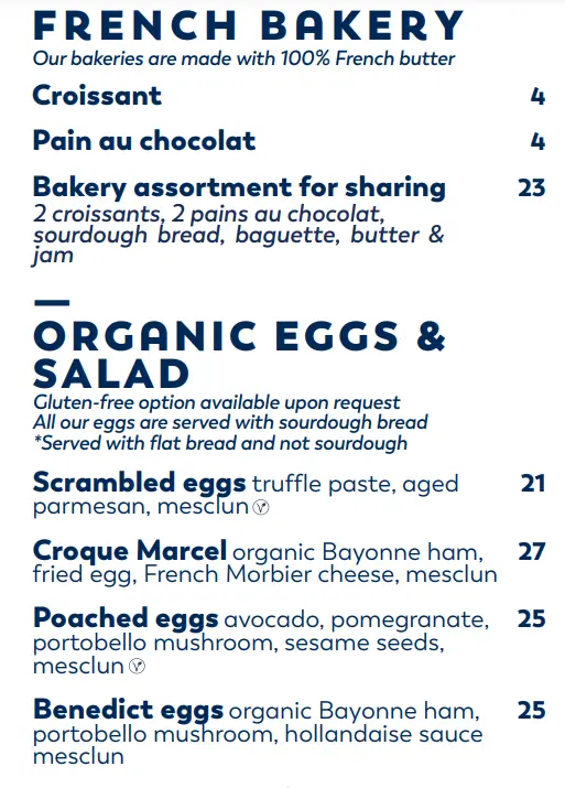 MERCI MARCEL BREAKFAST MENU WITH PRICES 2024