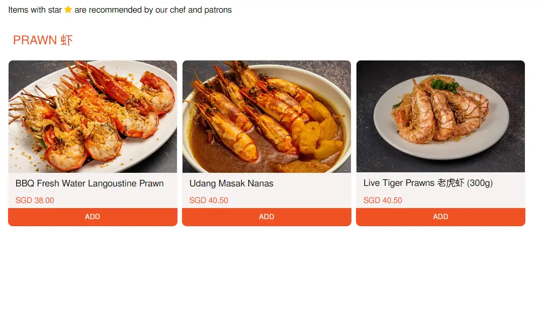 NEW UBIN SEAFOOD PRAWN MENU PRICES 2024