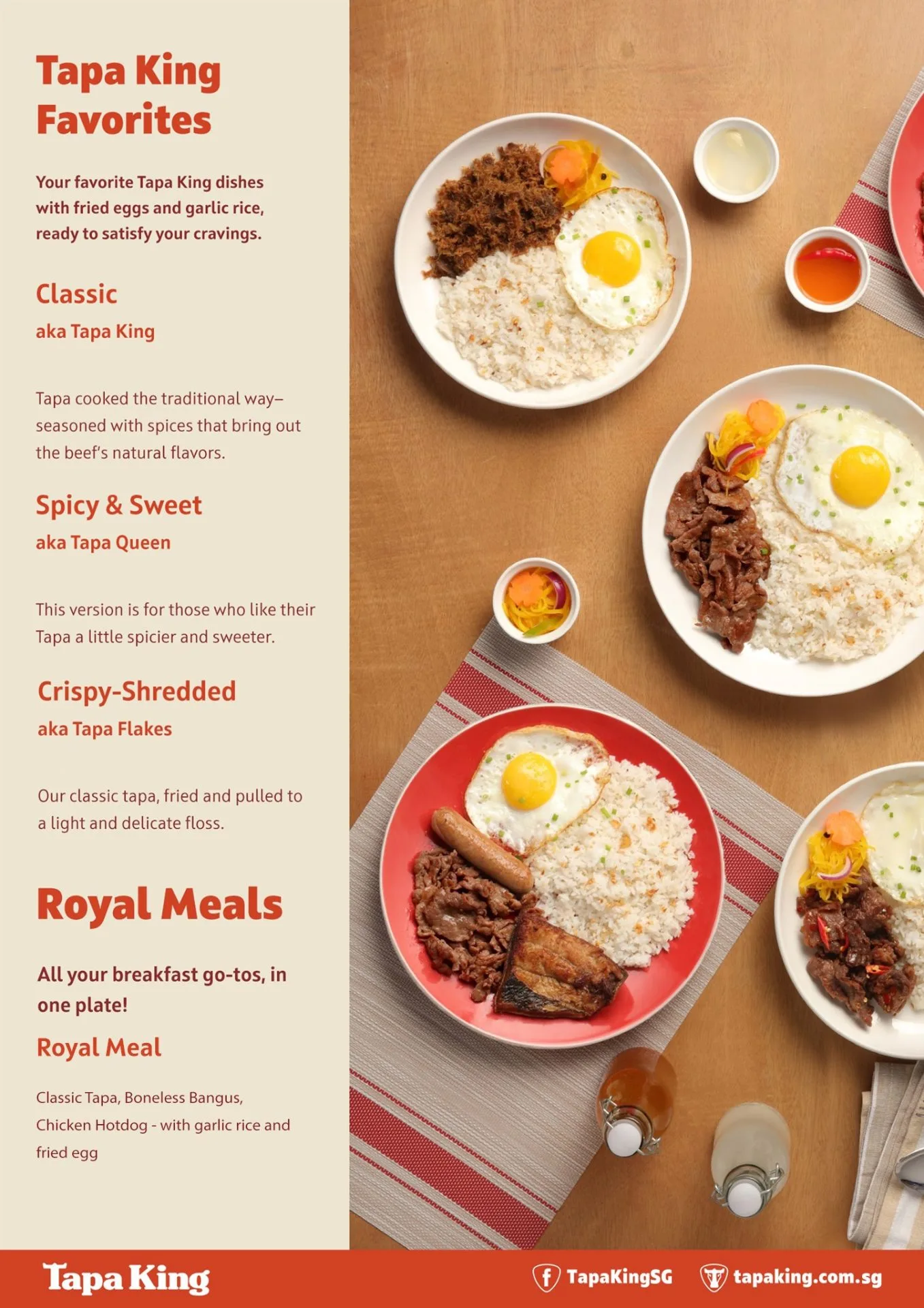 TAPA KING SINGAPORE MENU 2024