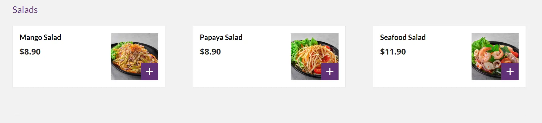 TIME FOR THAI SALAD MENU WITH PRICES 2024