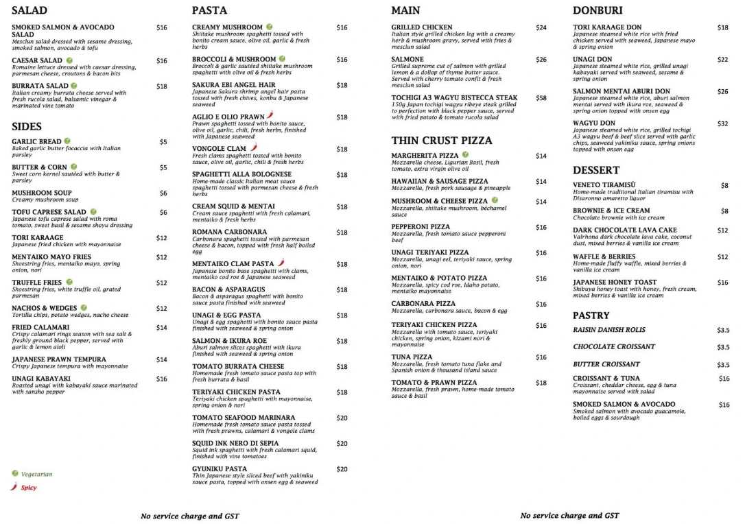 WHITE FEATHERS SIDES MENU WITH PRICES 2024