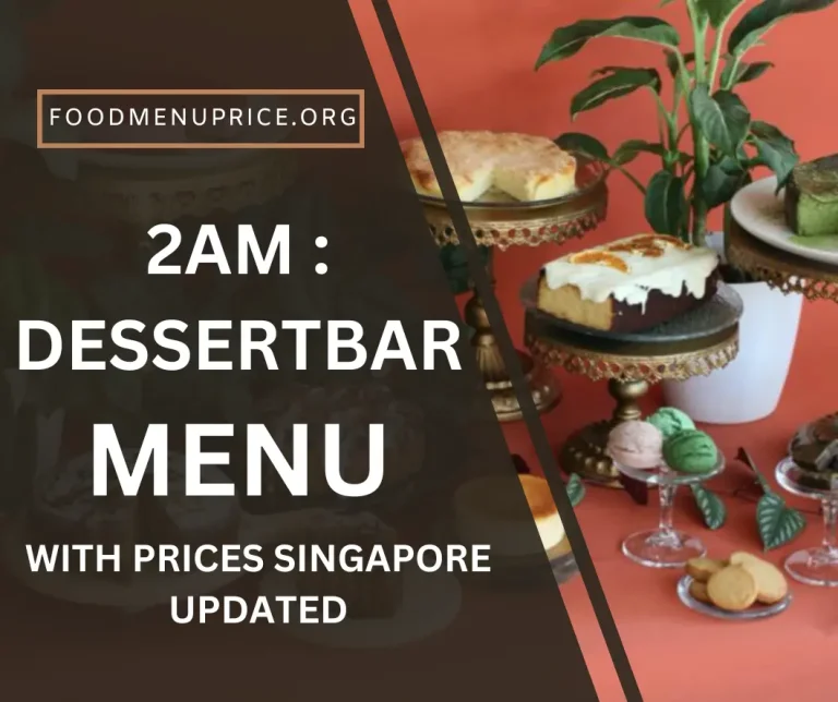 2AM Dessertbar Menu 2024