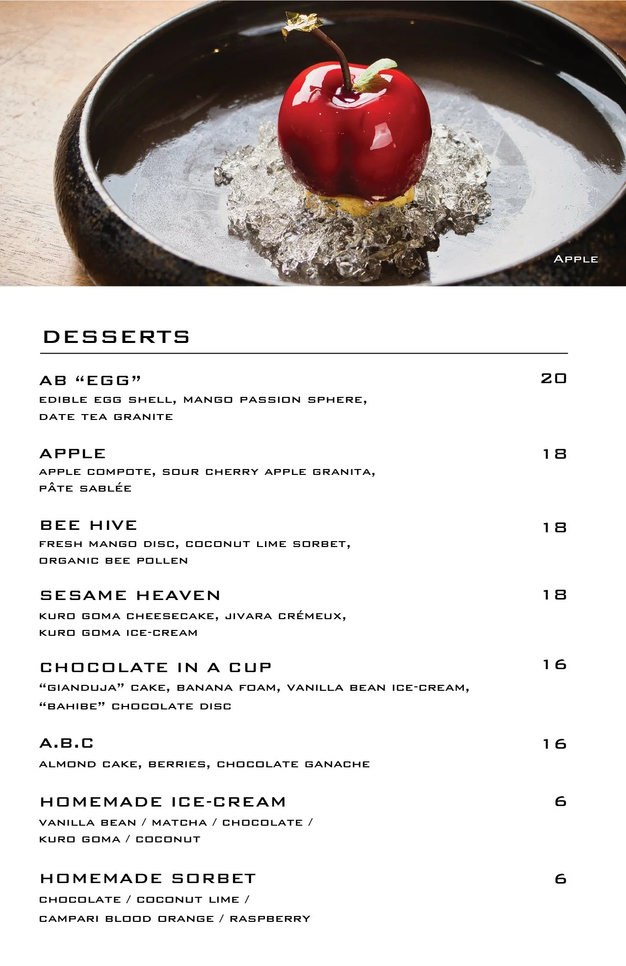 AKIRA BACK DESSERTS MENU PRICE 2024