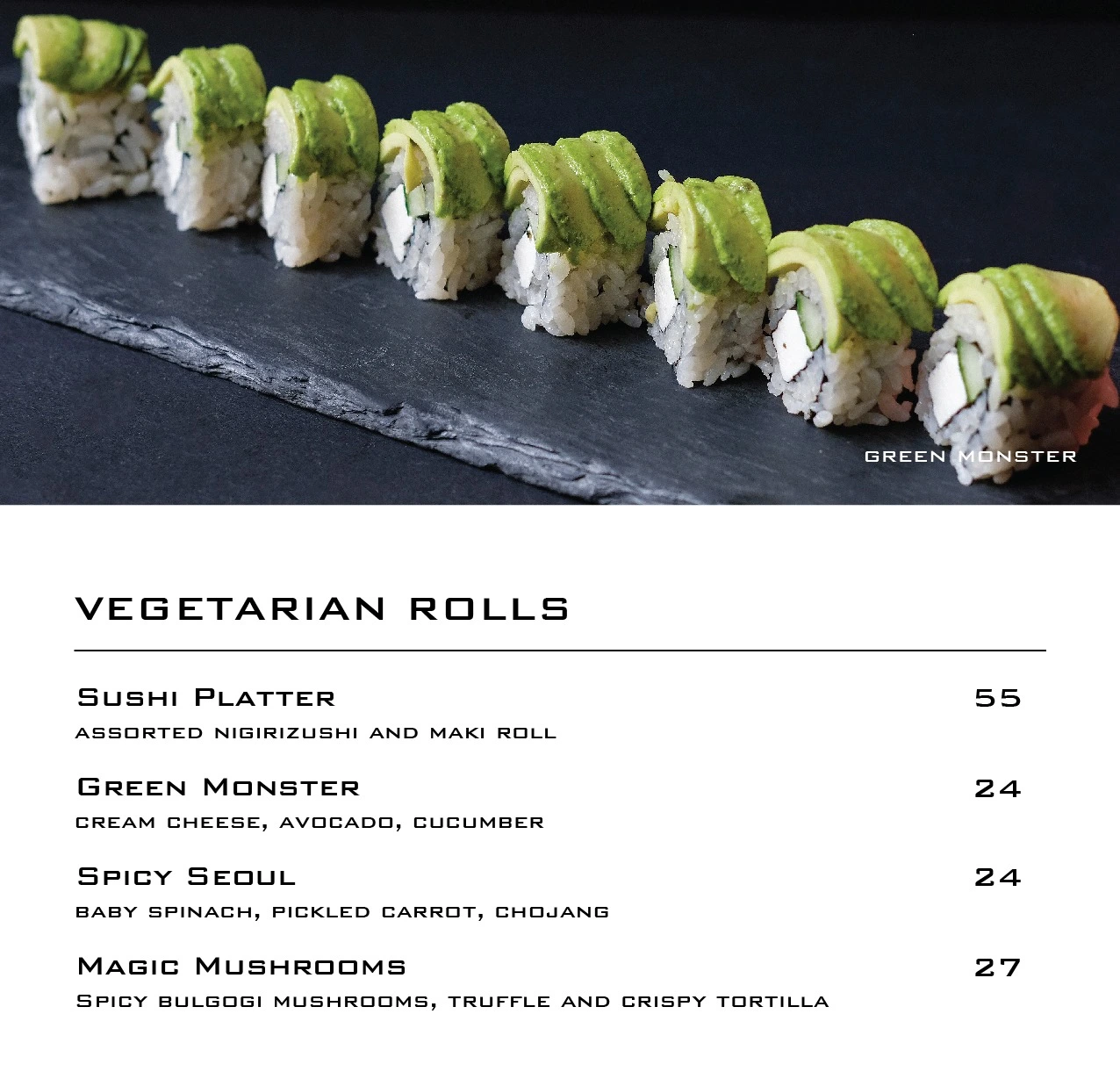 AKIRA BACK VEGETARIAN ROLLS MENU PRICE 2024