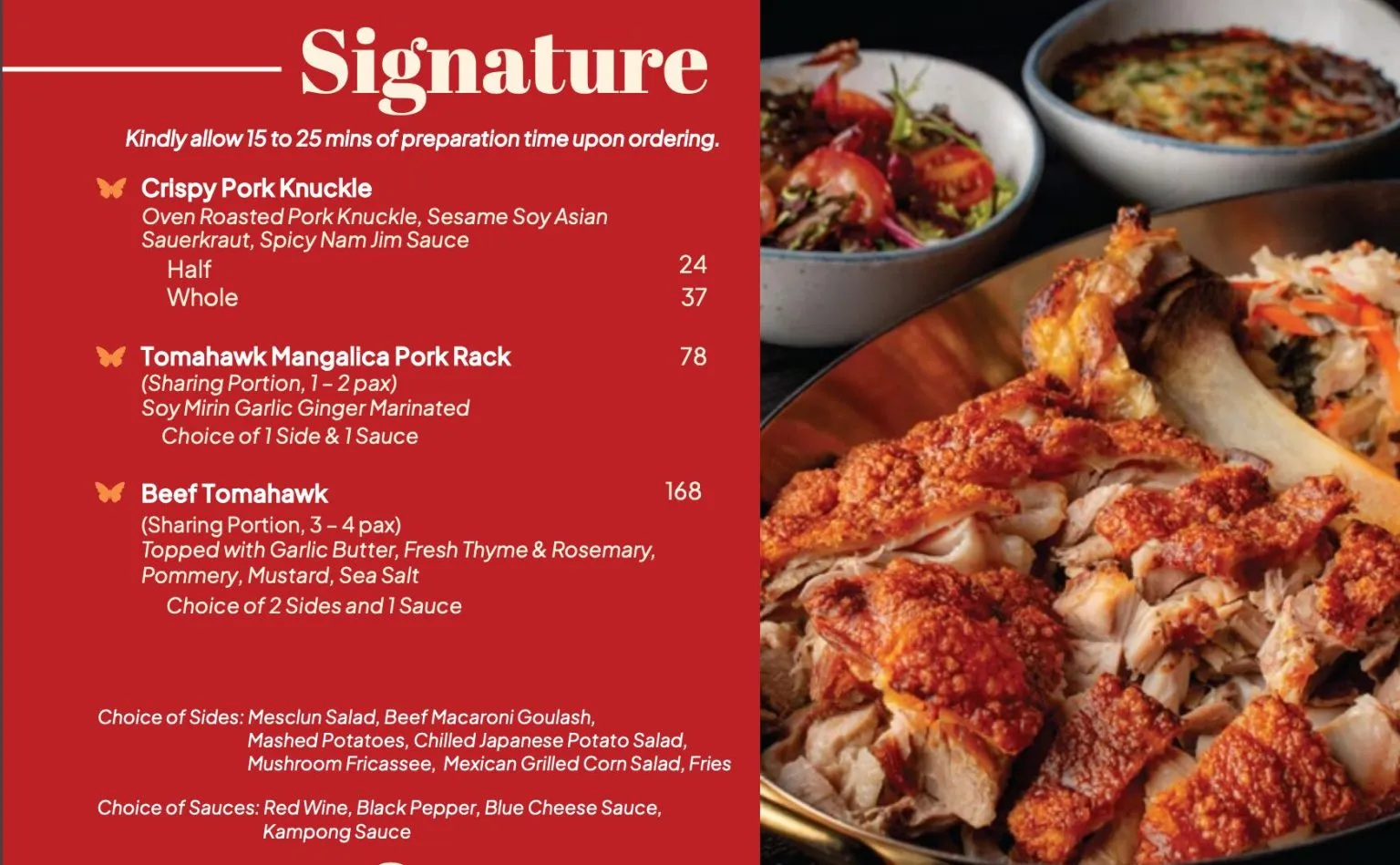 BEAST AND BUTTERFLIES SIGNATURE MENU PRICES 2024