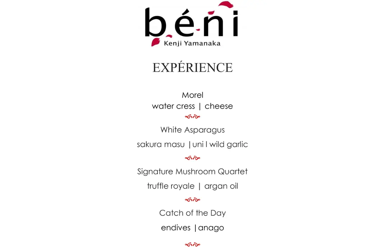 BENI DESSERTS MENU PRICES 2024