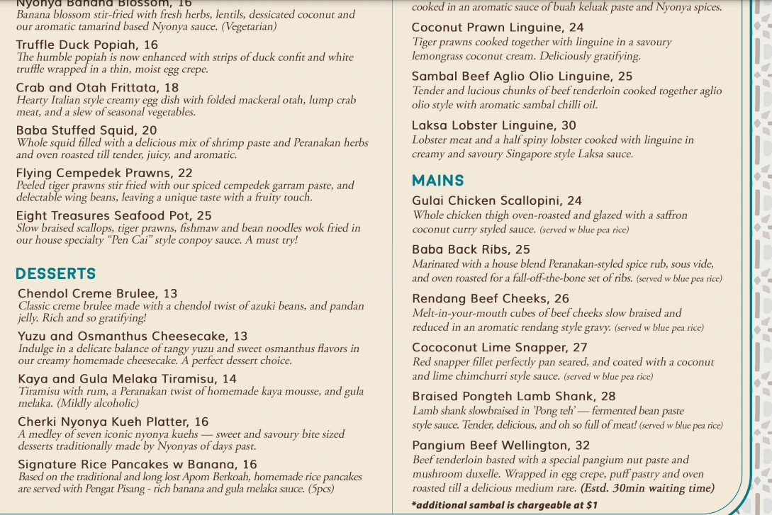 CHERKI MAINS MENU PRICES 2024