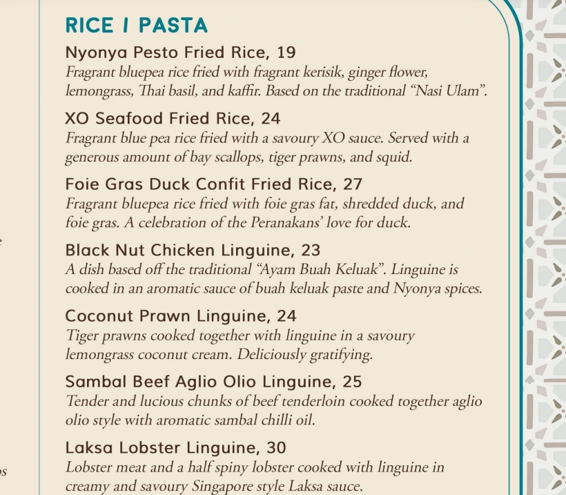 CHERKI RICE / PASTA MENU PRICES 2024