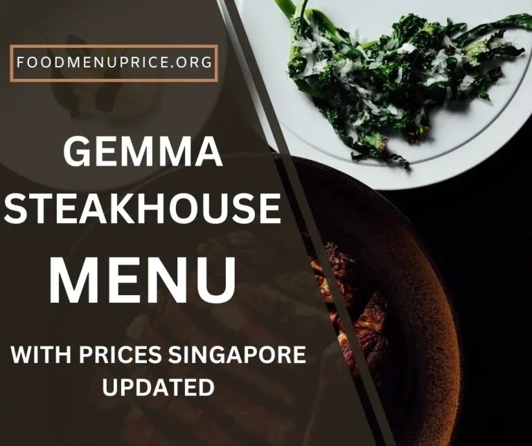 Gemma Steakhouse Menu 2024