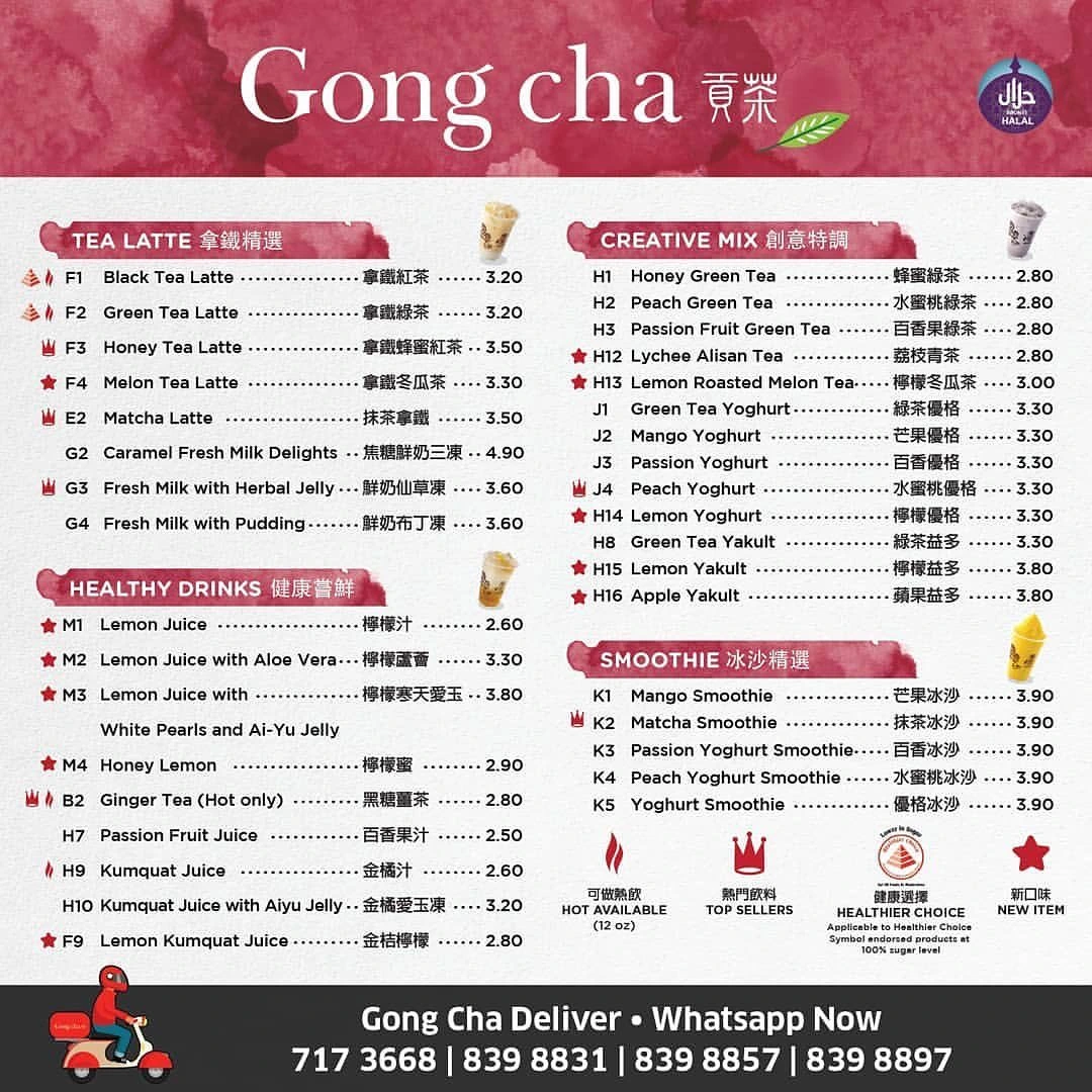 GONG CHA CREATIVE MIX MENU 2024