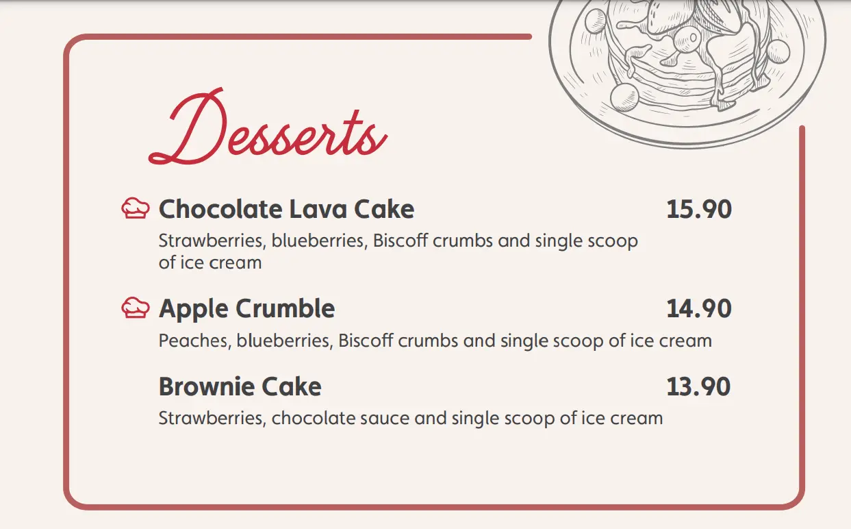 GELARE DESSERTS MENU 2024