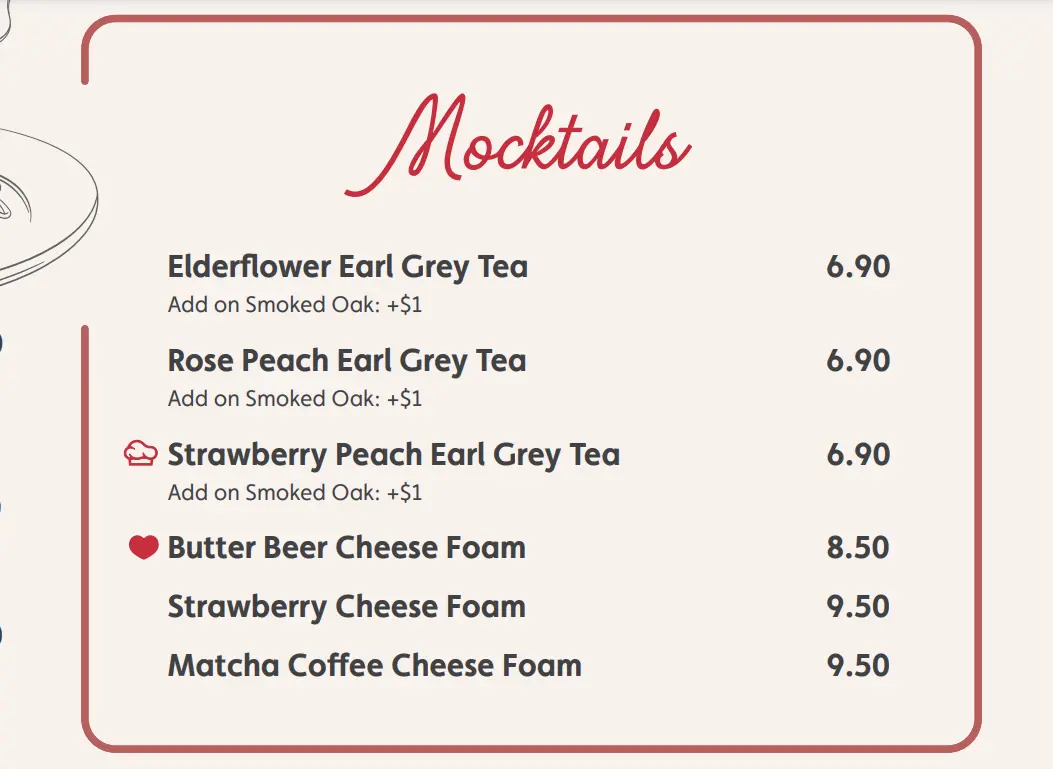 GELARE MOCKTAILS MENU 2024