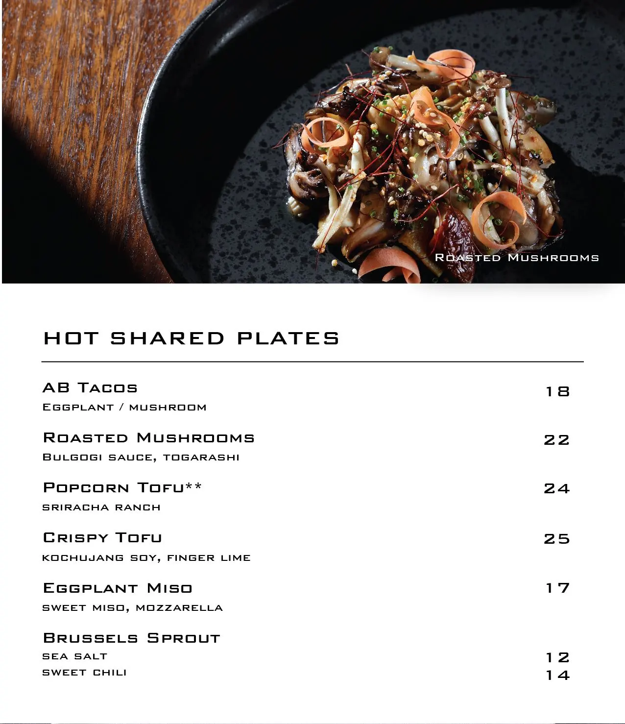 HOT SHARED PLATES PRICES UPDATED 