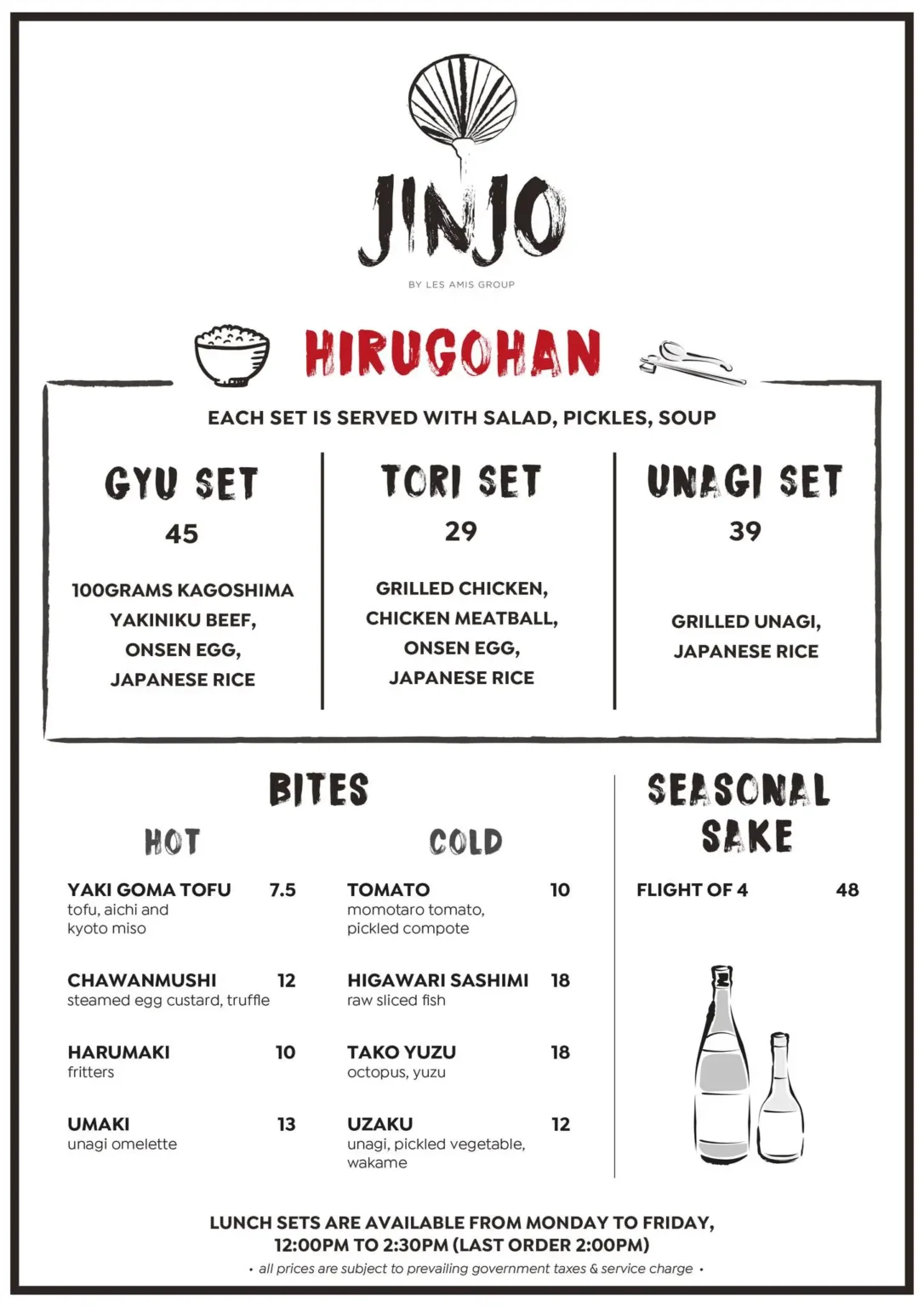 JINJO FROM THE LAND MENU PRICES 2024