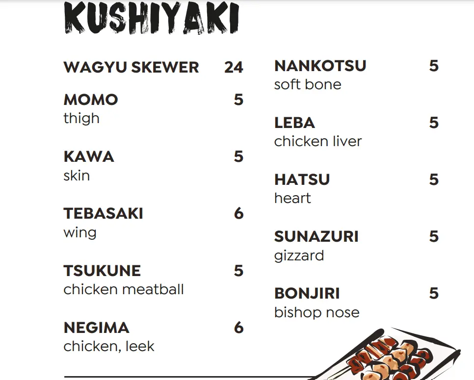 JINJO KUSHIYAKI MENU PRICES 2024