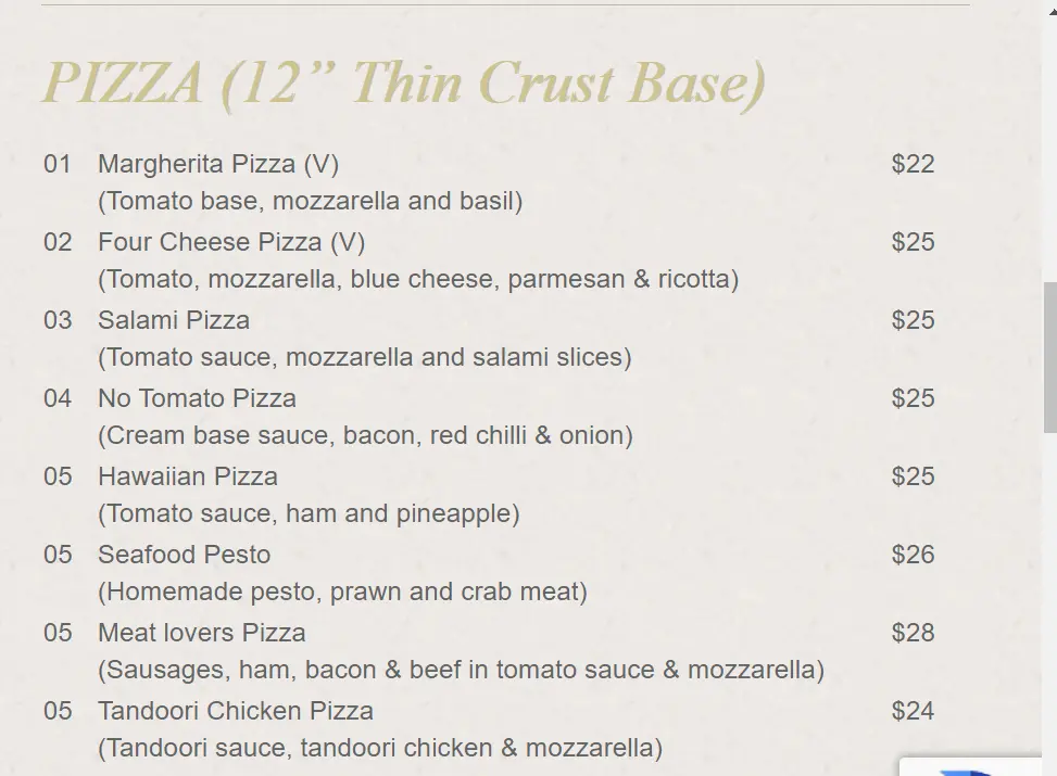 Jag Wine Pizza Menu 2024