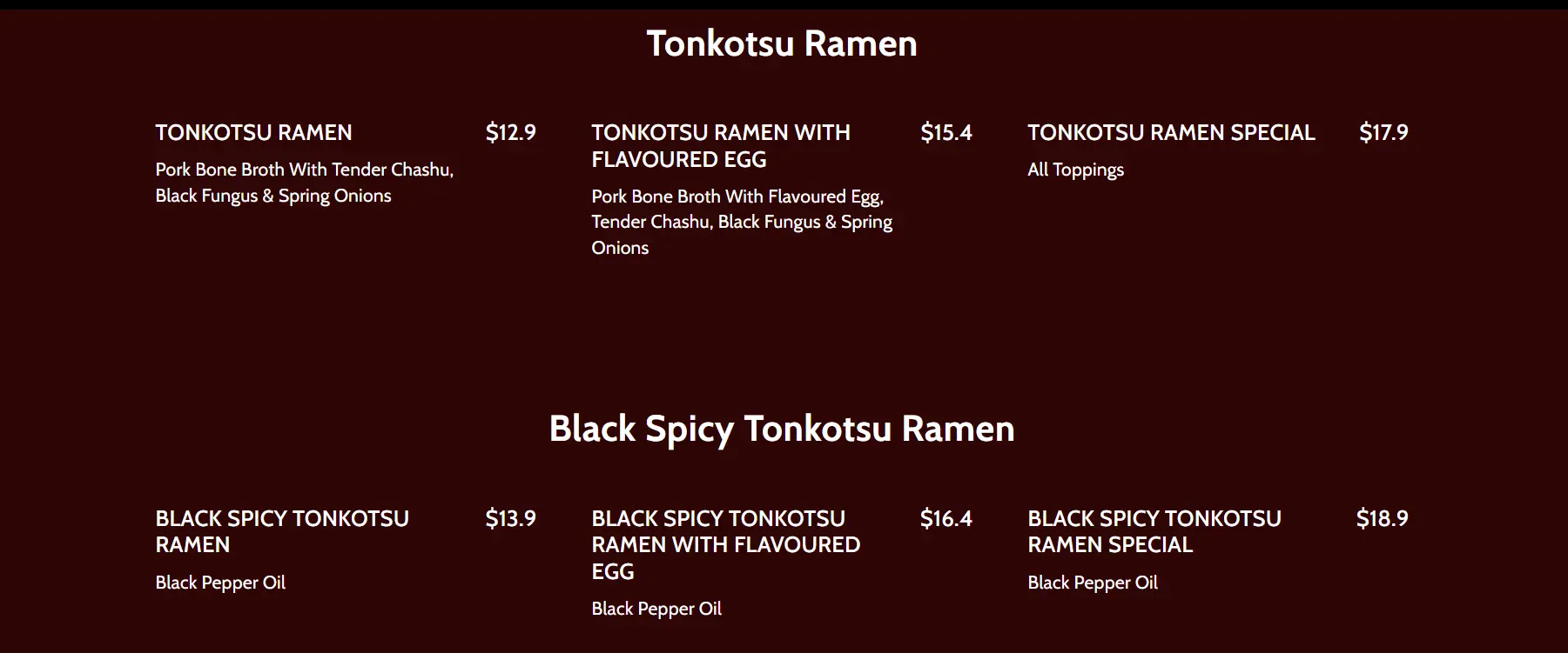 KEISUKE LOBSTER BROTH RAMEN MENU WITH PRICES 2024